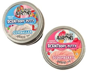 2 Crazy Aaron's Scentsory Putty Mini Tins Gumballer & Scoopberry .29oz Fidgets